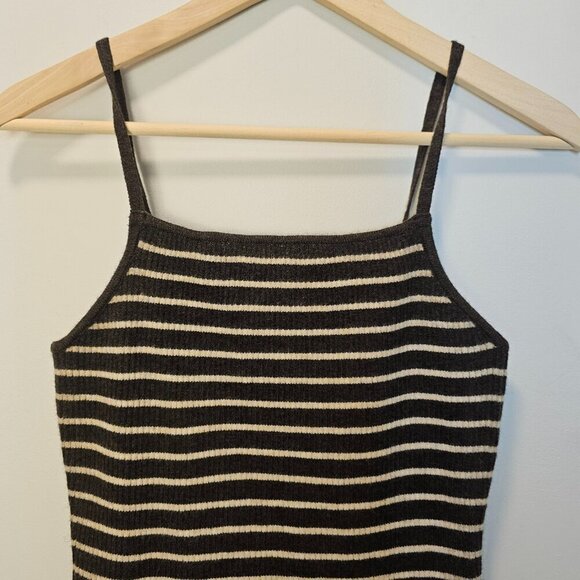 TE‎ There-Elsewhere Brown Striped Spaghetti Knit Cami Wool Blend Tank Size M/L - Picture 3 of 13